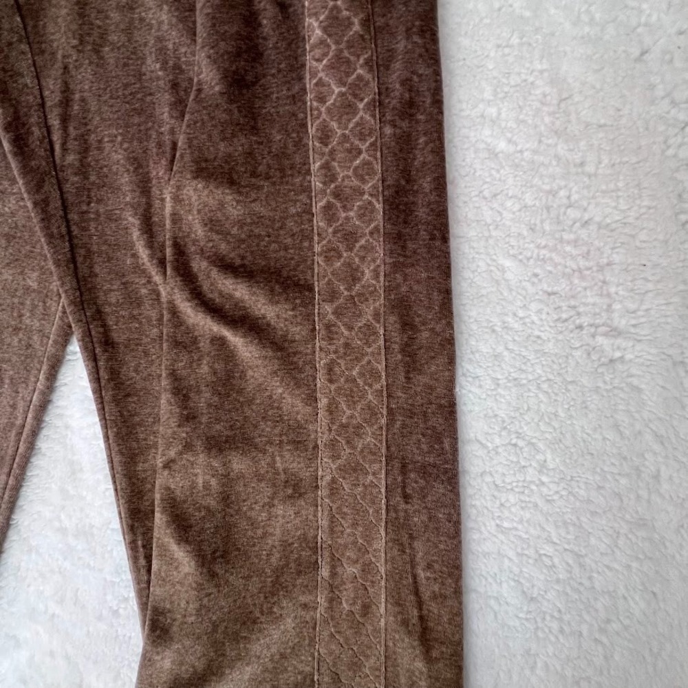 Alfred Dunner Womens 18 Brown Velour Pull On Pants Elastic Waist‎ Pockets - Picture 4 of 7